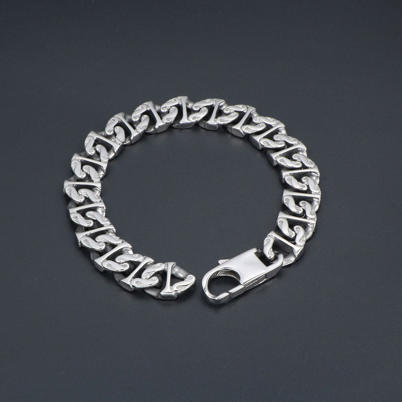 Personalized Titanium Steel Punk Men's Bracelets - Edgy Hipster Chain Accessories