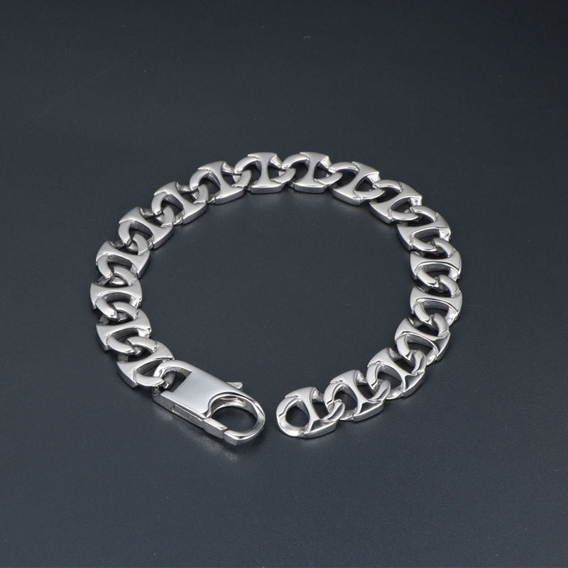 Unisex Titanium Steel Chain Bracelet - Trendy Fashion Accessory for Nightlife and Everyday Wear