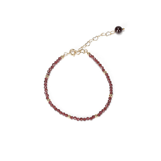 Crystal Fortune's Favor Bracelet with Pomegranate Stone and Moonlight Black Spinel