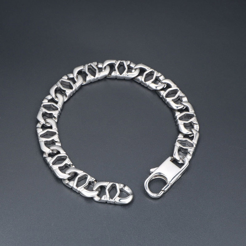 Titanium Steel Industrial Couple Bracelet – Personalized Men's Jewelry