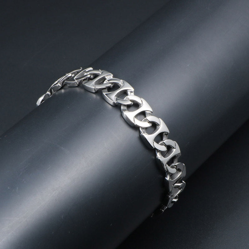 Unisex Titanium Steel Chain Bracelet - Trendy Fashion Accessory for Nightlife and Everyday Wear