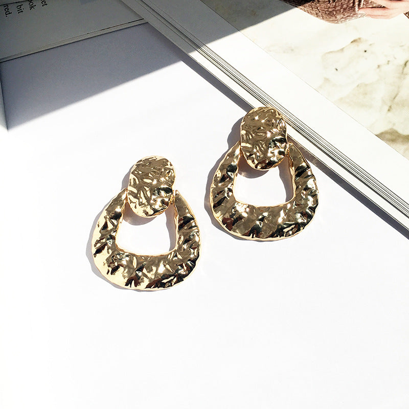 Exaggerated Retro Alloy Earrings with Creative Design