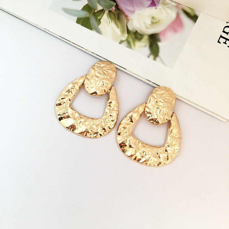 Exaggerated Retro Alloy Earrings with Creative Design