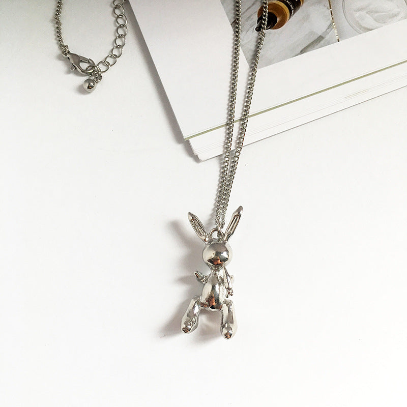 Bunny Stainless Steel Chain Necklace with Hip-Hop Vibe