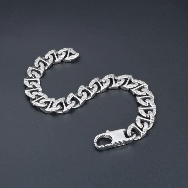 Personalized Titanium Steel Punk Men's Bracelets - Edgy Hipster Chain Accessories