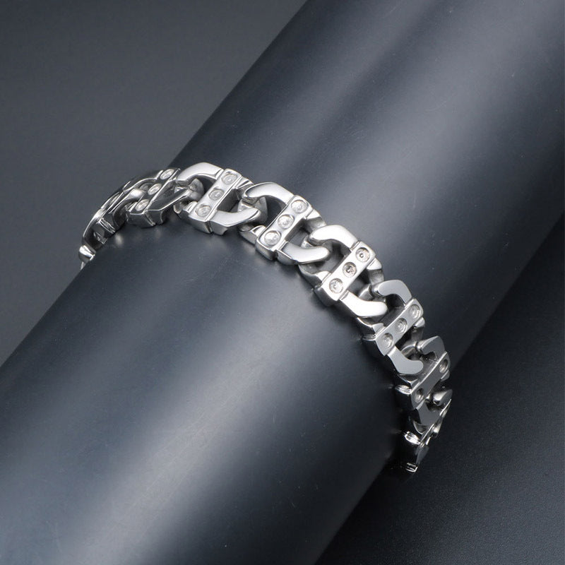 Trendy Titanium Steel Couple Bracelet - Unisex Hipster Hip-Hop Style for Men and Women