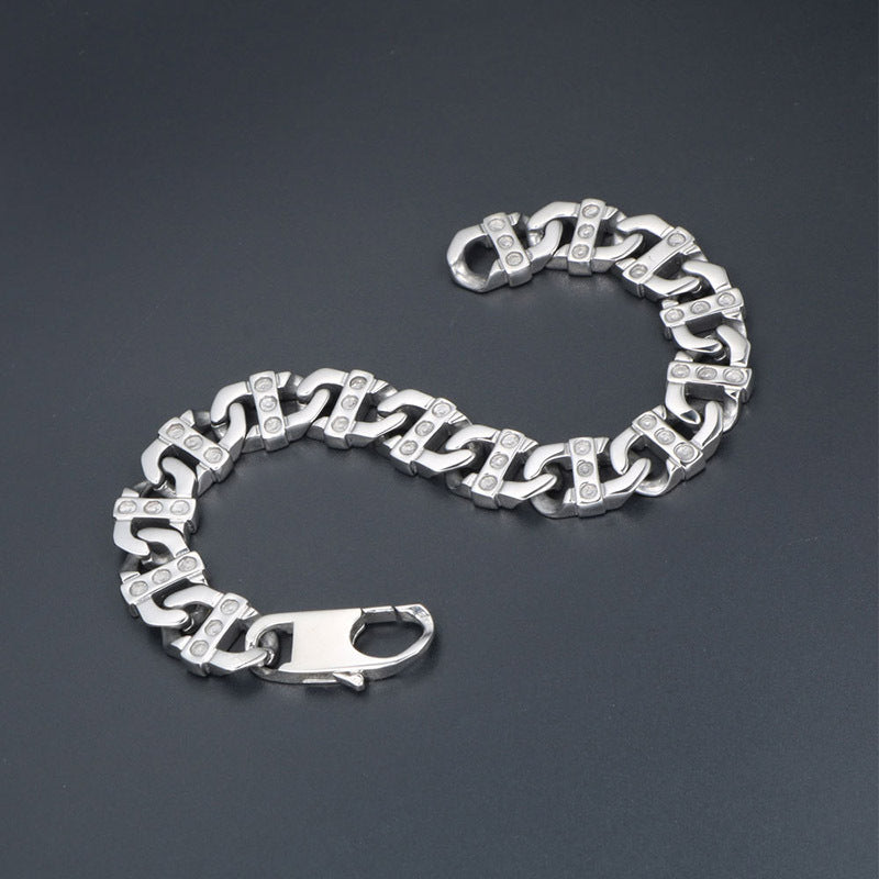 Trendy Titanium Steel Couple Bracelet - Unisex Hipster Hip-Hop Style for Men and Women