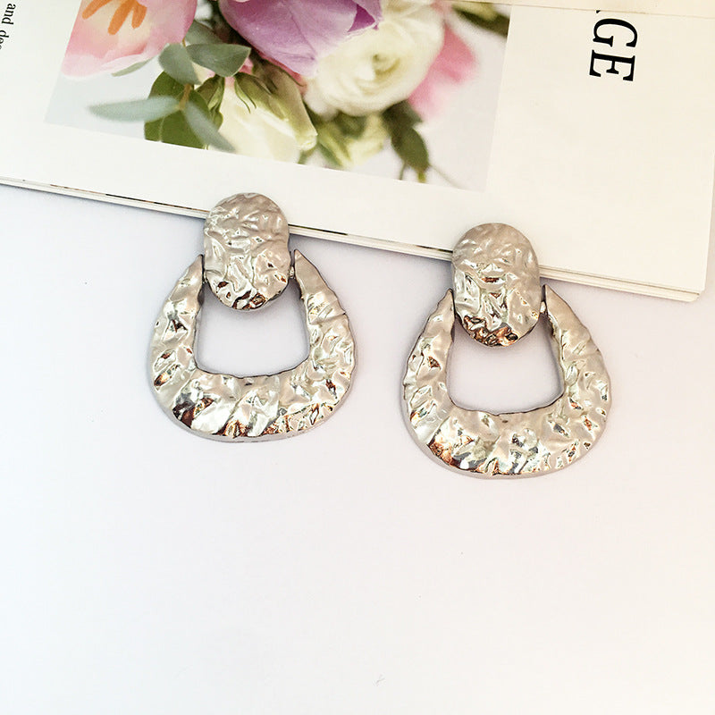 Exaggerated Retro Alloy Earrings with Creative Design