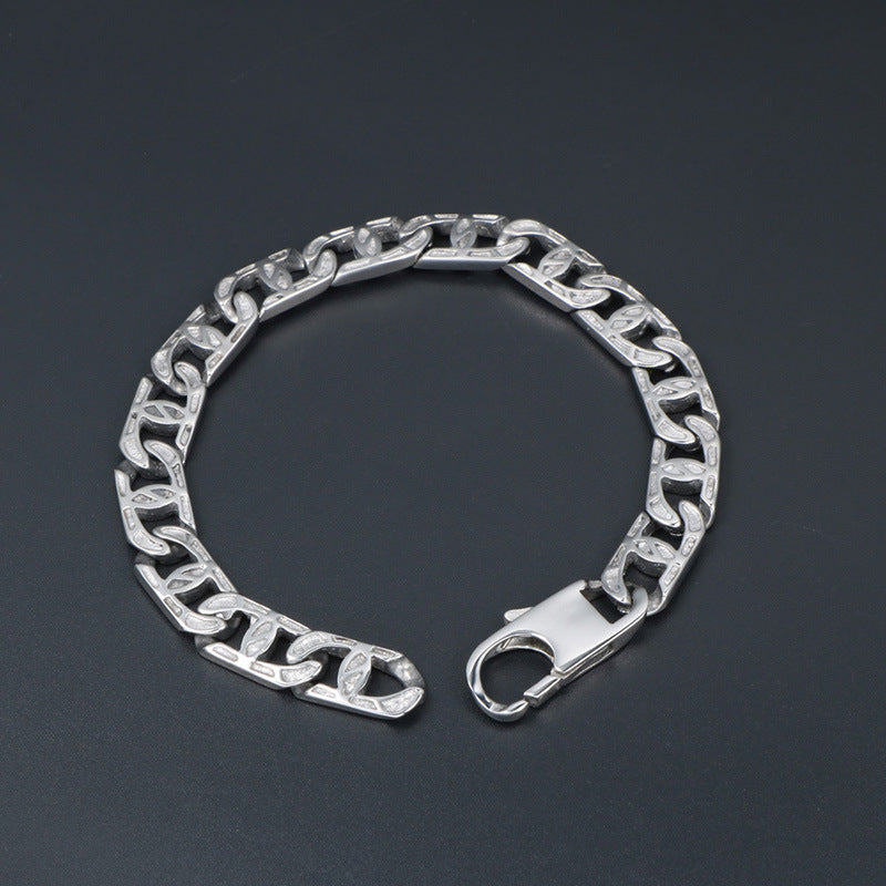 Personalized Trendy Titanium Steel Horseshoe Bracelet for Men - Planderful Collection