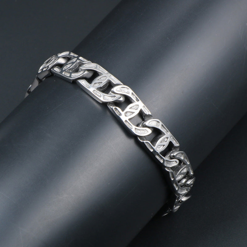 Personalized Trendy Titanium Steel Horseshoe Bracelet for Men - Planderful Collection