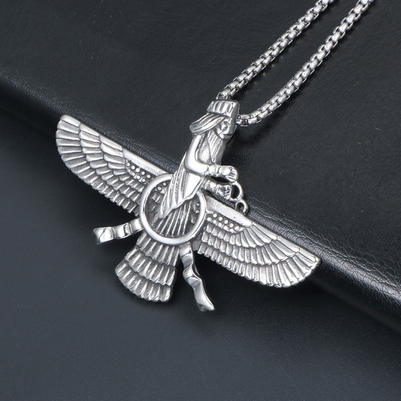 Trendy Personalized Kite Wing Pendant Necklace for Men and Women - Hipster Titanium Steel Accessories