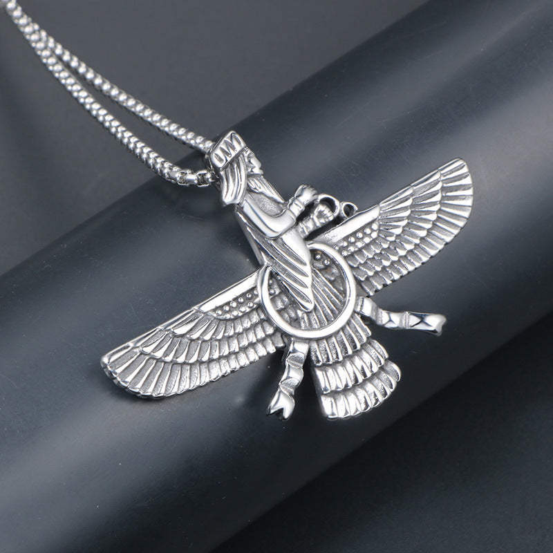 Trendy Personalized Kite Wing Pendant Necklace for Men and Women - Hipster Titanium Steel Accessories