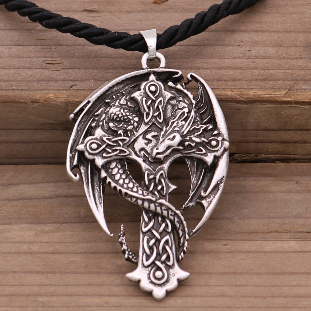 Guardian Viking Totem Dragon Wing Metal Necklace - Norse Legacy