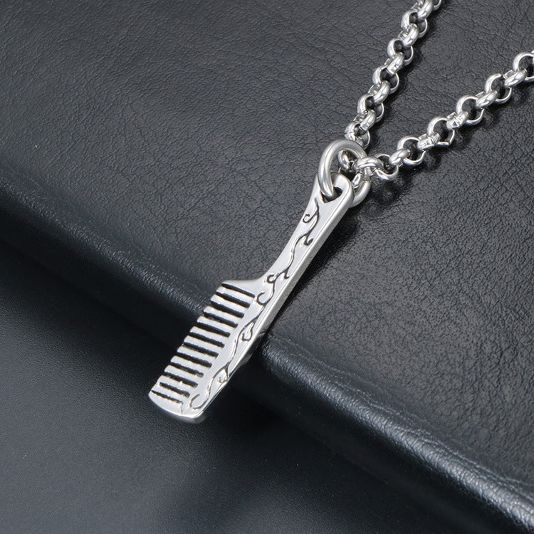 Titanium Steel Unisex Pendant Necklace, Stylish and Minimalist Wolf Warrior Jewelry for Men and Women