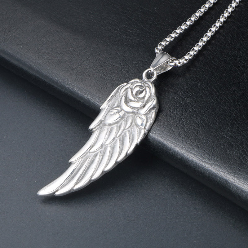 Personalized Feather Pendant Necklace - Battlefield Angel Design for Women