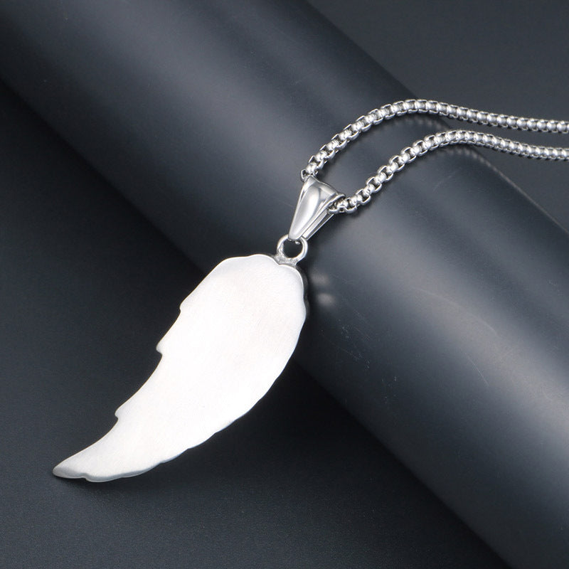 Personalized Feather Pendant Necklace - Battlefield Angel Design for Women