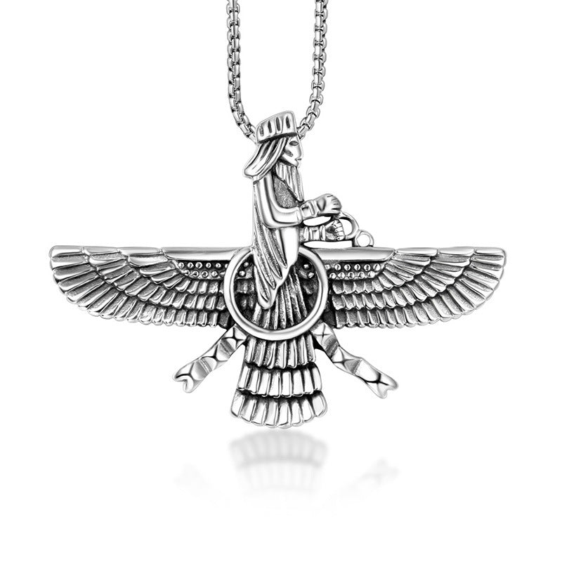 Trendy Personalized Kite Wing Pendant Necklace for Men and Women - Hipster Titanium Steel Accessories