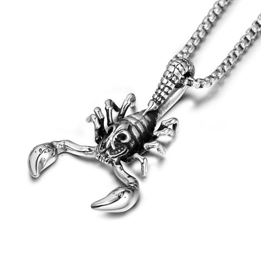 Titanium Steel Scorpion Pendant Necklace for Scorpio - Punk Animal Accessory for Men and Women