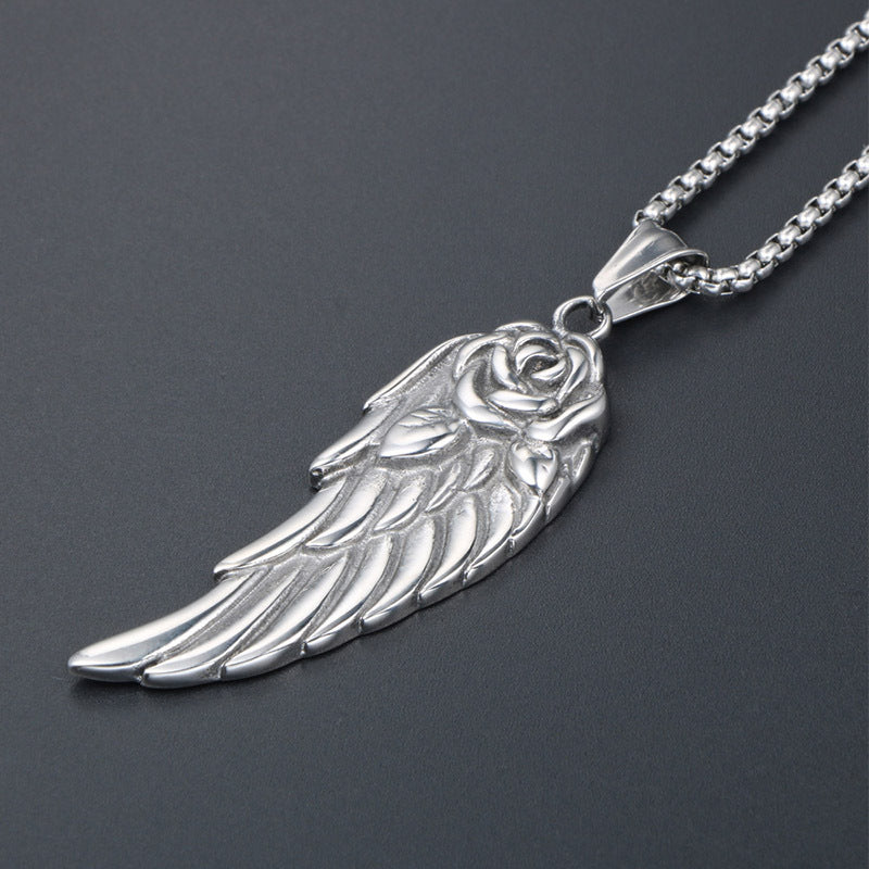 Personalized Feather Pendant Necklace - Battlefield Angel Design for Women