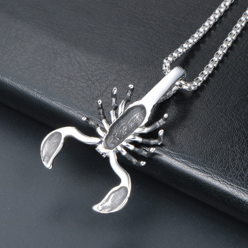 Titanium Steel Scorpion Pendant Necklace for Scorpio - Punk Animal Accessory for Men and Women