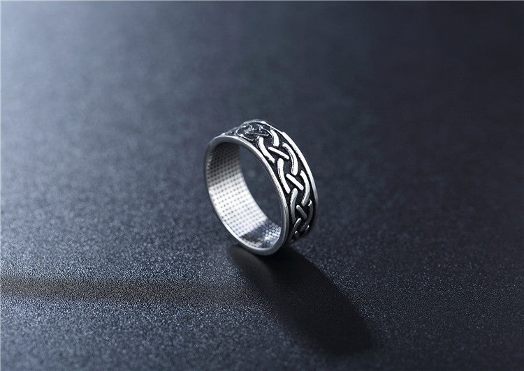 Retro European & American Pattern Men's Titanium Steel Ring