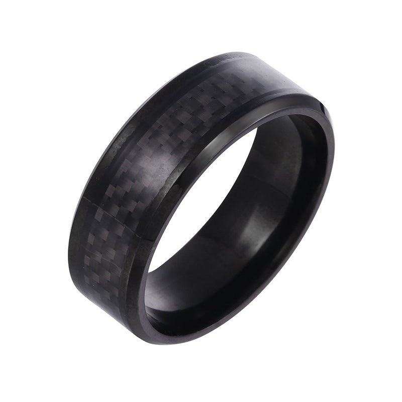 Stainless Steel Carbon Fiber Men's Ring - Everyday Genie Collection