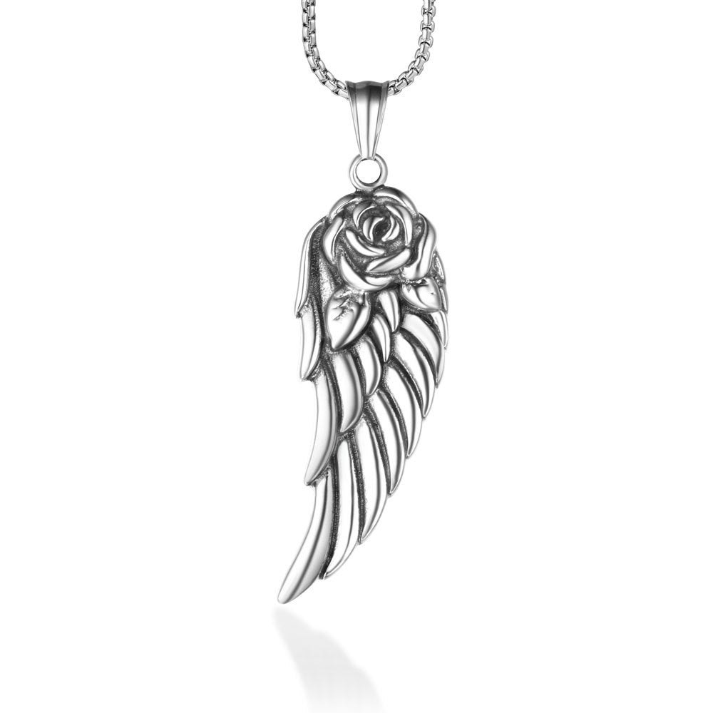 Personalized Feather Pendant Necklace - Battlefield Angel Design for Women