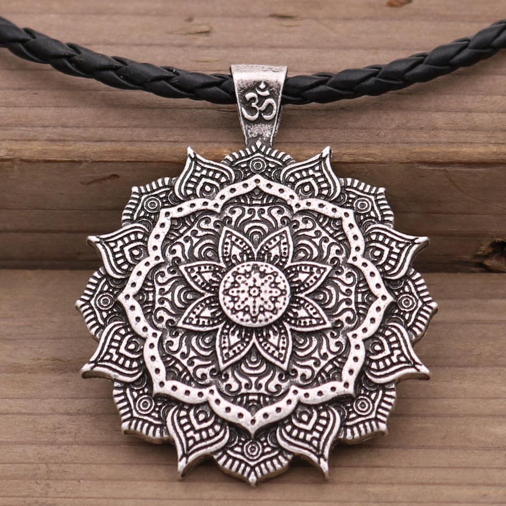 Engraved Mandala OM Necklace from Norse Legacy Collection