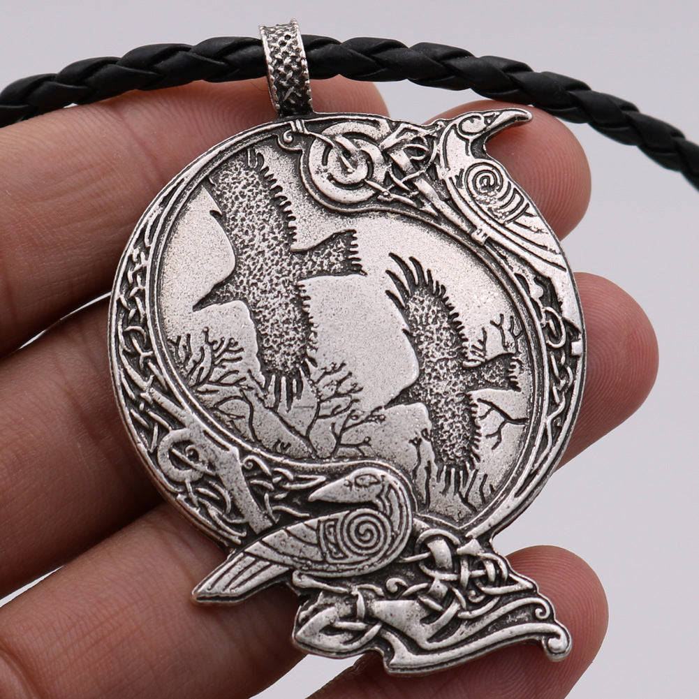 Viking Celtic Crow Necklace - Norse Legacy Collection Statement Piece for Men