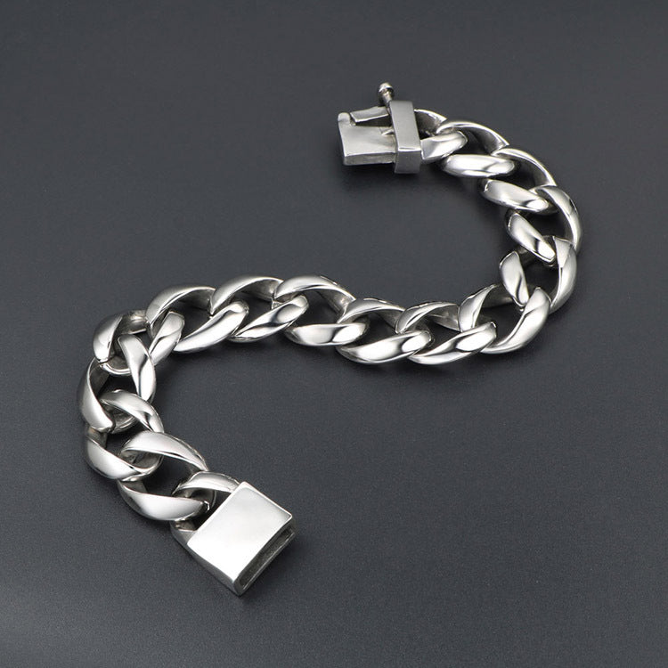 Trendy Unisex Titanium Steel Hip-Hop Bracelet - Customizable Fashion Statement