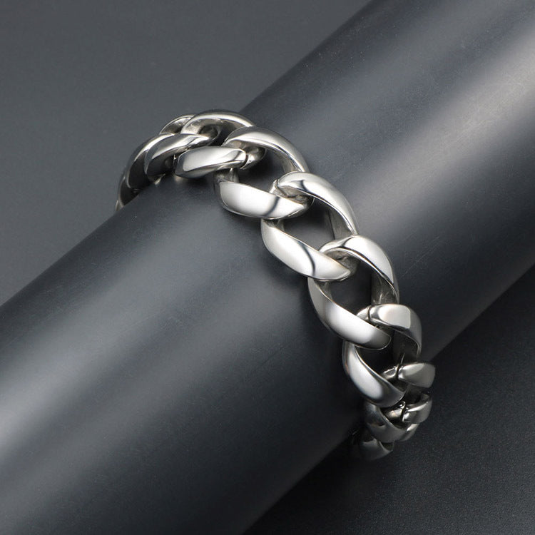 Trendy Unisex Titanium Steel Hip-Hop Bracelet - Customizable Fashion Statement