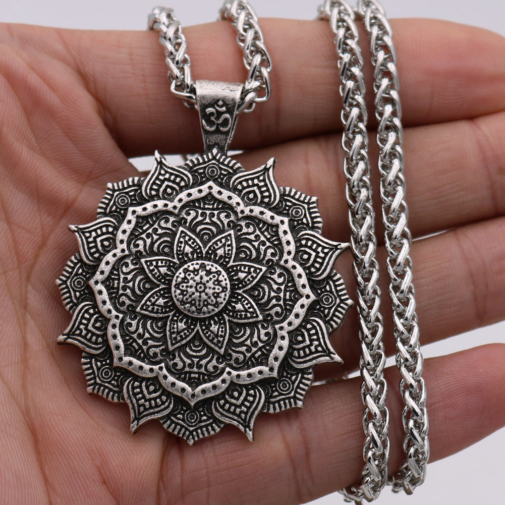 Engraved Mandala OM Necklace from Norse Legacy Collection