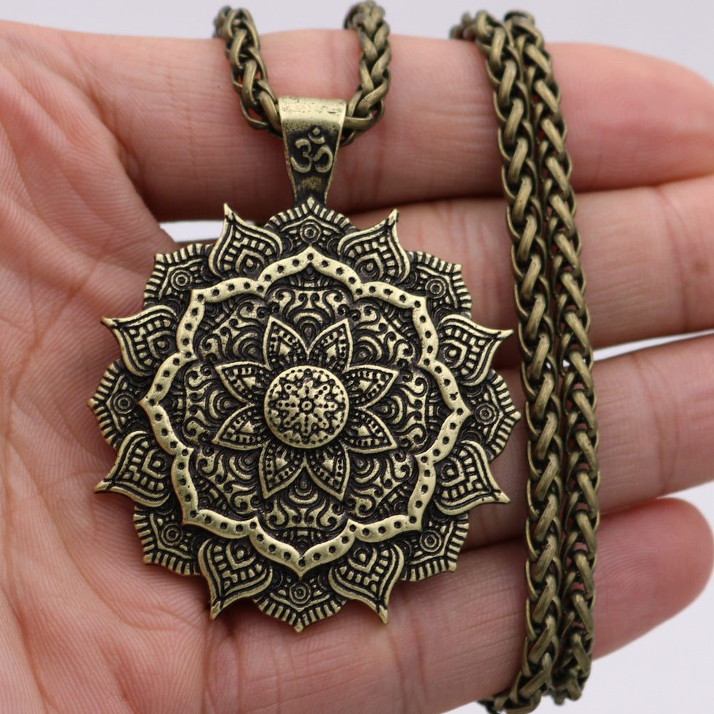 Engraved Mandala OM Necklace from Norse Legacy Collection