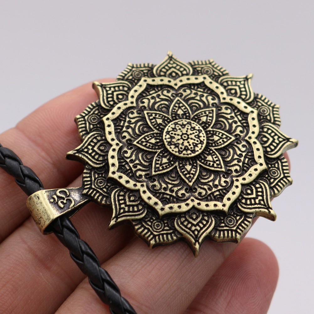 Engraved Mandala OM Necklace from Norse Legacy Collection