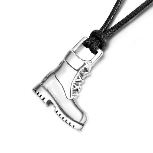 Punk-Inspired Titanium Steel Martin Boot Pendant Necklace for Men