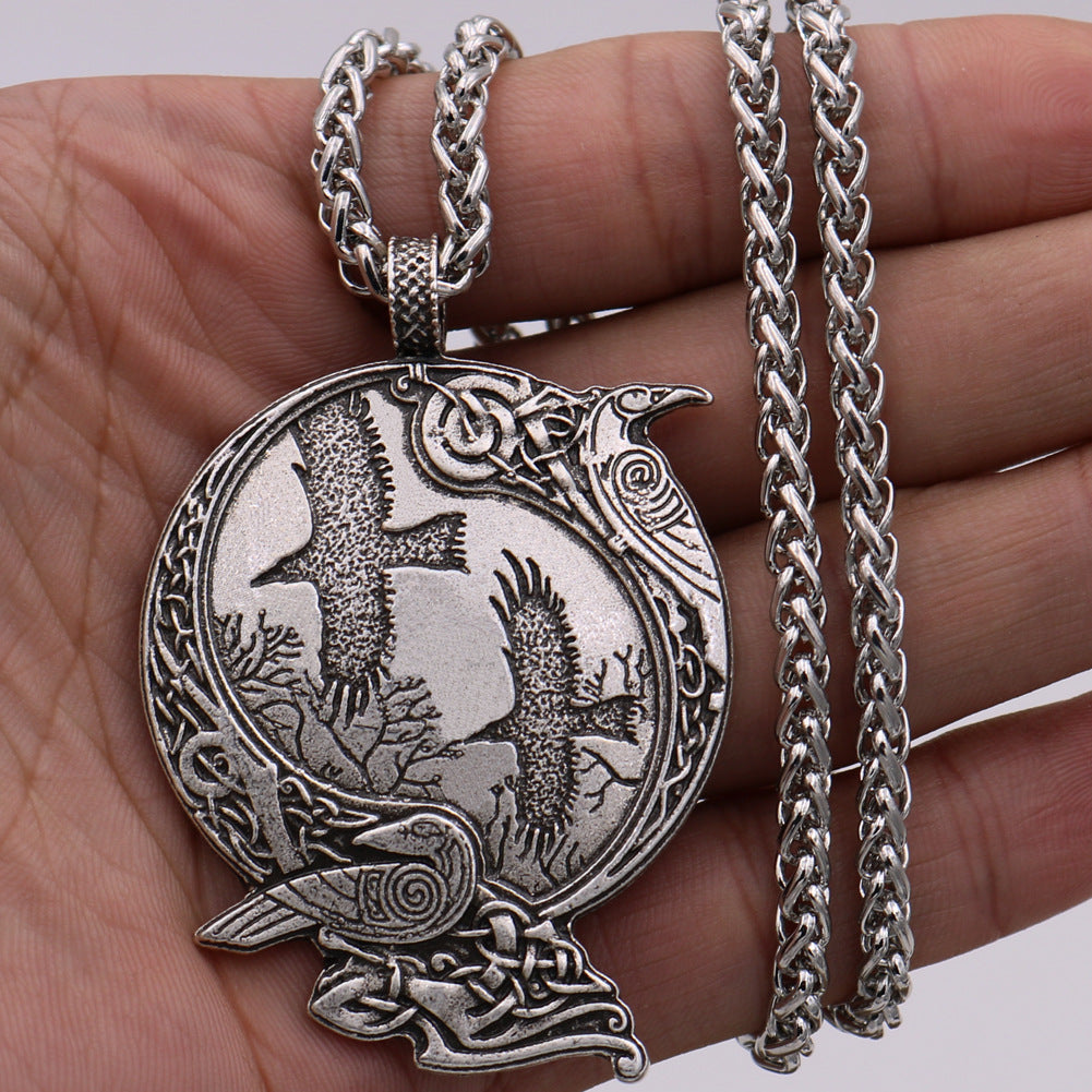 Viking Celtic Crow Necklace - Norse Legacy Collection Statement Piece for Men