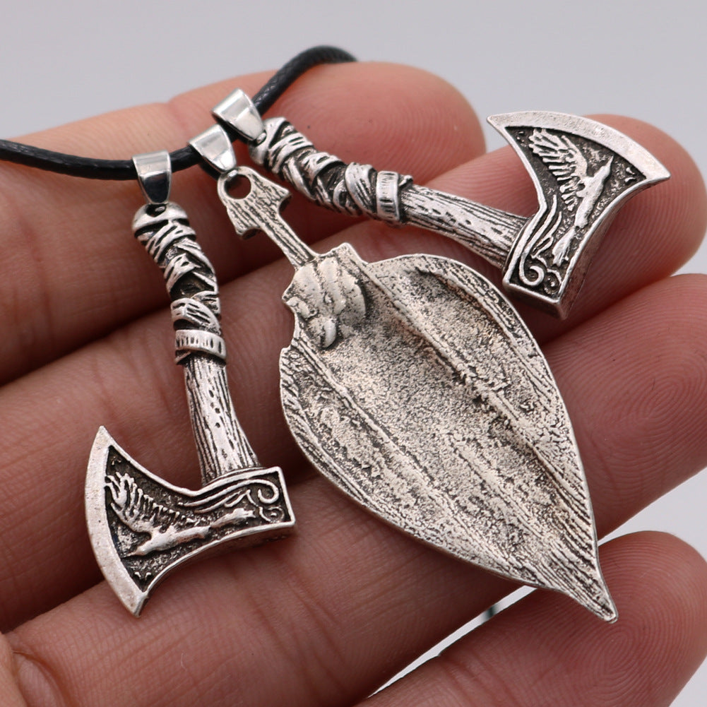 Viking Rune Pendants and Runaven Necklaces Set, Norse Legacy Collection