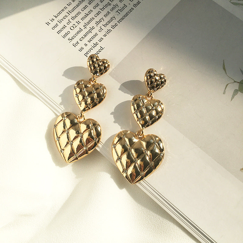 European Charm Heart Earrings - Trendy Alloy Jewelry for Women