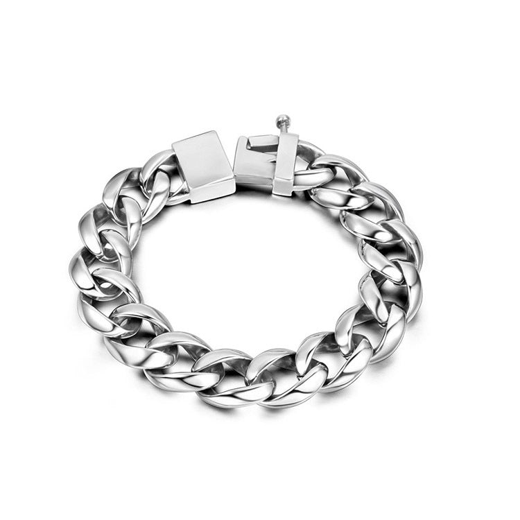 Trendy Unisex Titanium Steel Hip-Hop Bracelet - Customizable Fashion Statement