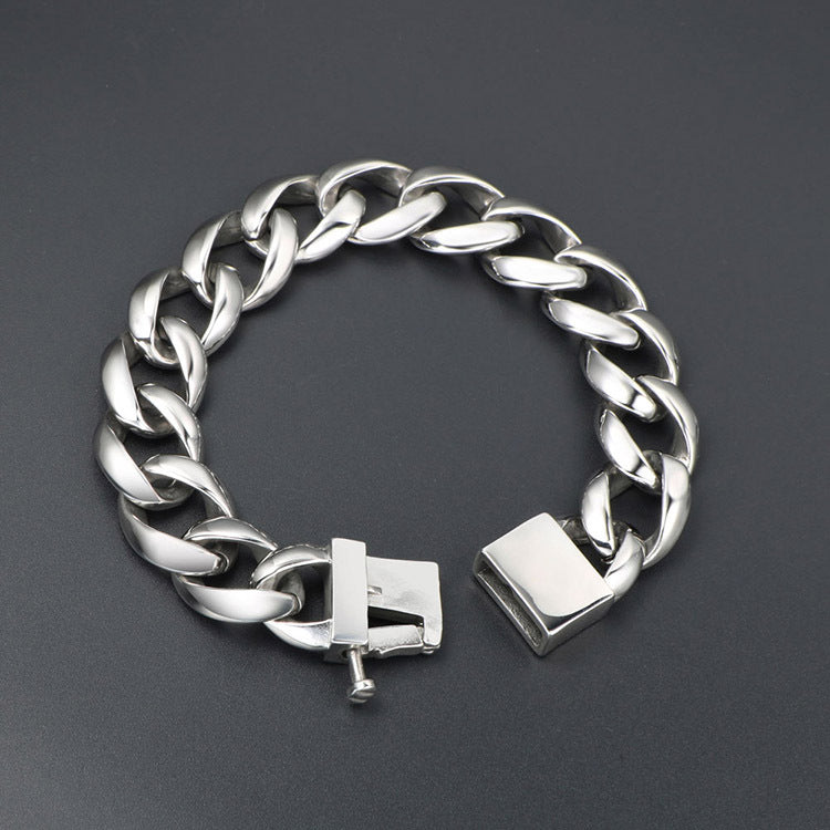 Trendy Unisex Titanium Steel Hip-Hop Bracelet - Customizable Fashion Statement