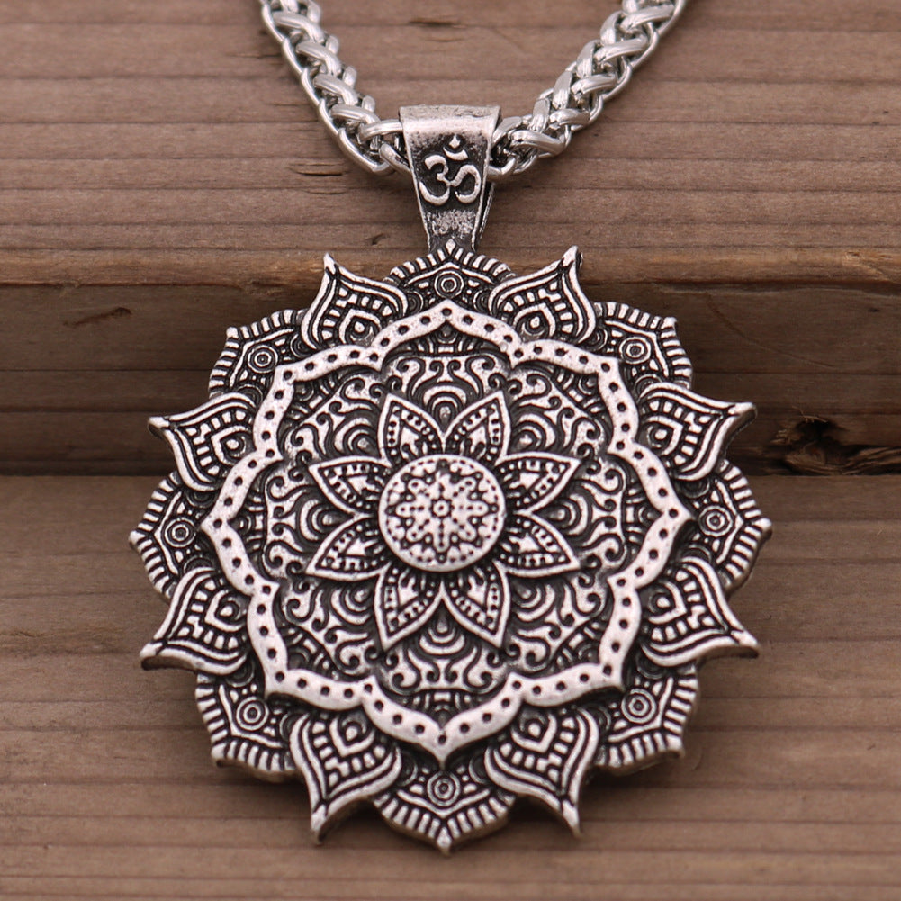 Engraved Mandala OM Necklace from Norse Legacy Collection