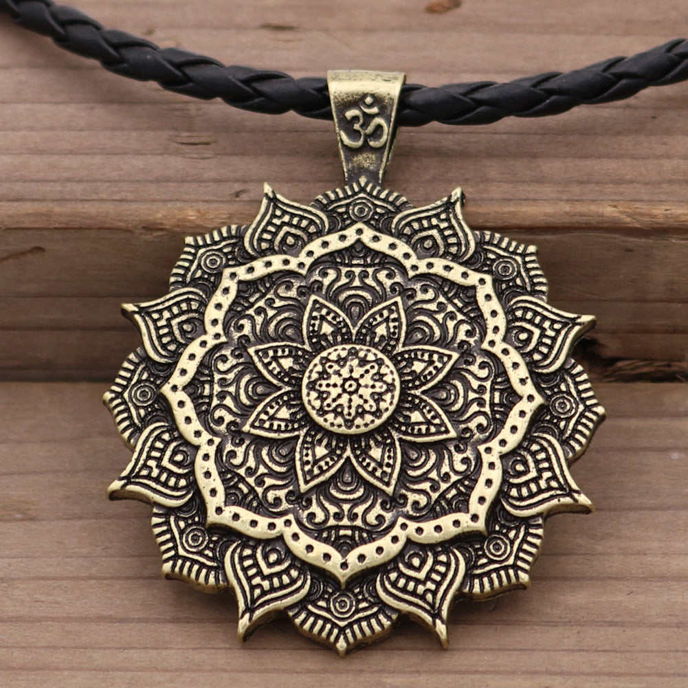 Engraved Mandala OM Necklace from Norse Legacy Collection