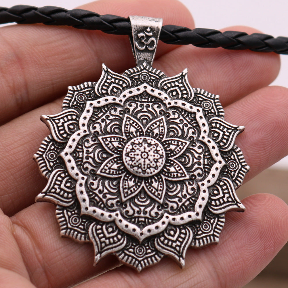 Engraved Mandala OM Necklace from Norse Legacy Collection