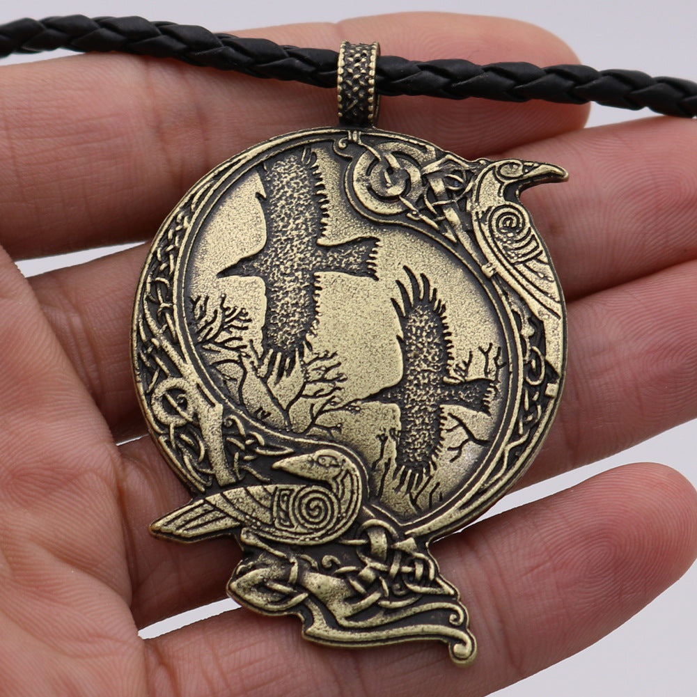 Viking Celtic Crow Necklace - Norse Legacy Collection Statement Piece for Men