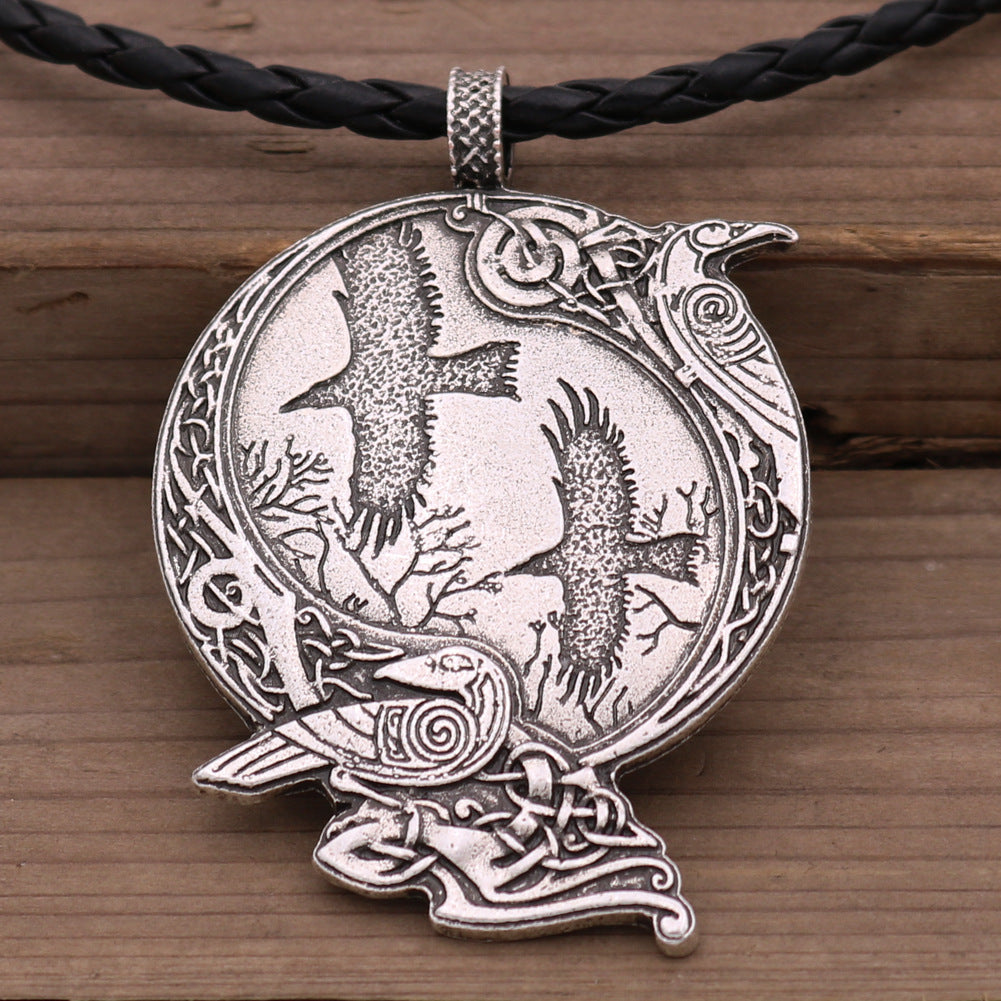 Viking Celtic Crow Necklace - Norse Legacy Collection Statement Piece for Men