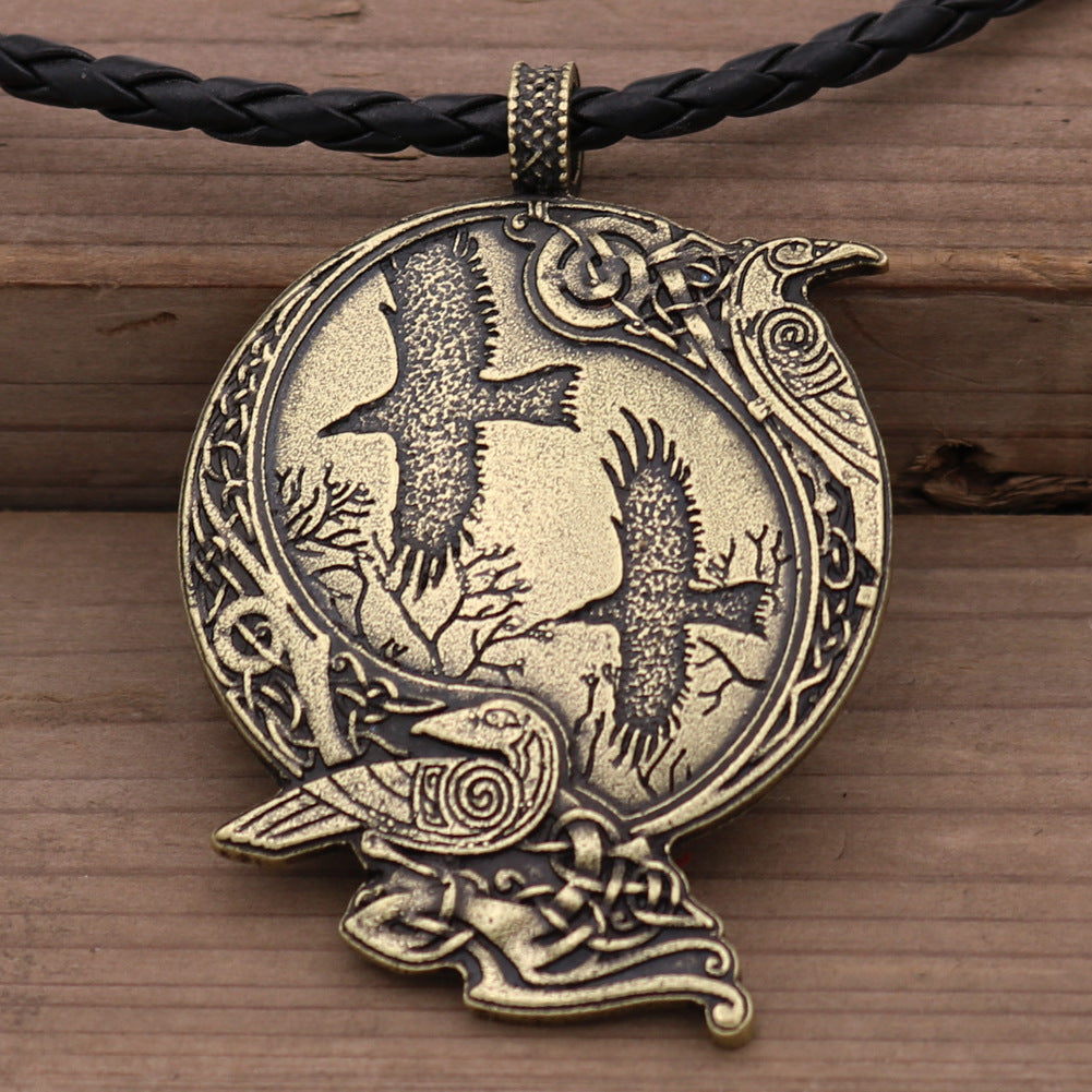 Viking Celtic Crow Necklace - Norse Legacy Collection Statement Piece for Men