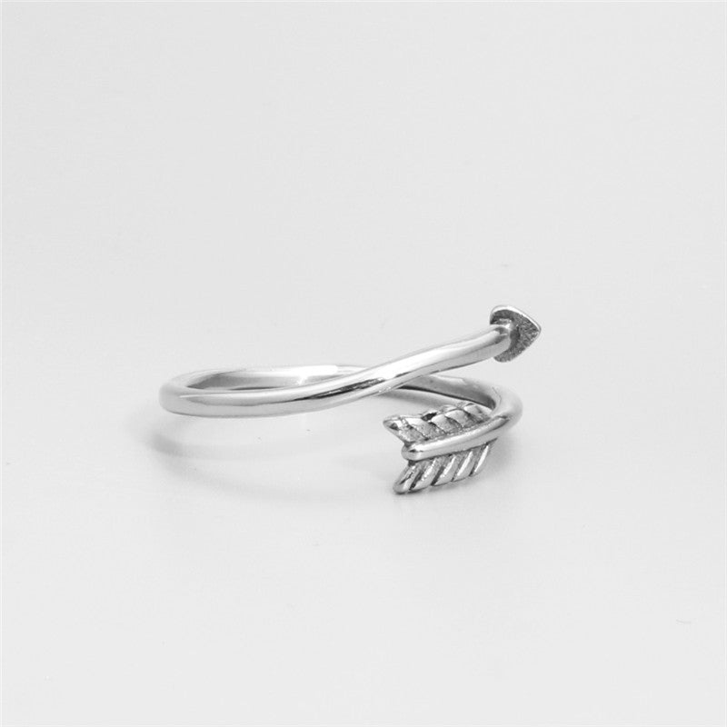 Titanium Couples Heart and Arrow Ring – Stylish Love Band for Him and Her