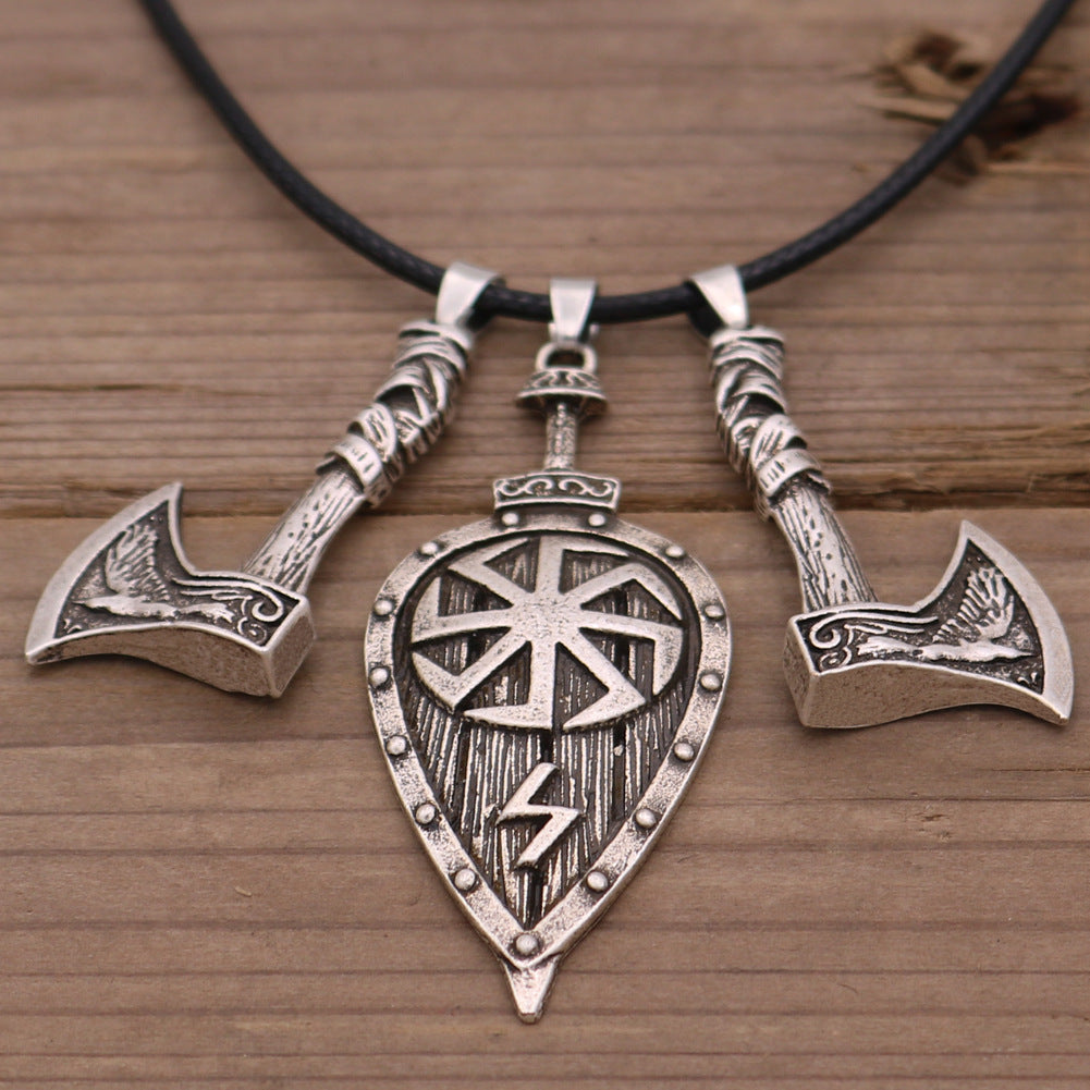 Viking Rune Pendants and Runaven Necklaces Set, Norse Legacy Collection