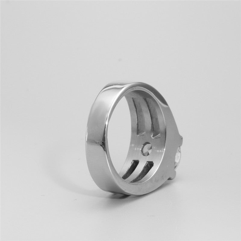 Timeless Titanium Steel Crystal Love Ring for Couples - Elegant Zircon Jewelry for Men and Women