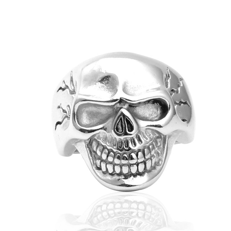 Edgy Unisex Titanium Steel Skull Ring - Unique Ghost Head Design for Fashion Rebels